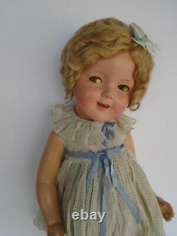 Vintage 25 Flirty Eye Composition Ideal Shirley Temple Doll in Original Dress