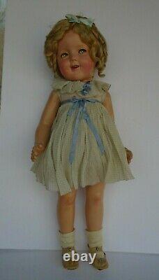 Vintage 25 Flirty Eye Composition Ideal Shirley Temple Doll in Original Dress