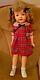 Vintage 27 Shirley Temple Doll Composition With Plaid Dress & Button