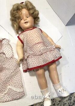 Vintage Antique Ideal 1930's Shirley Temple Composition Doll Marked 18 inches