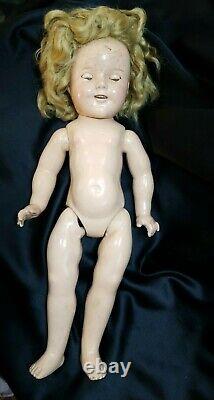 Vintage Composition 1930's Ideal My Friend Shirley Temple doll 18 For Repair