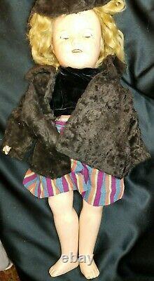Vintage Composition 1930's Ideal My Friend Shirley Temple doll 18 For Repair
