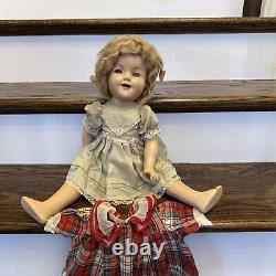 Vintage Composition Shirley Temple 22 Inch doll 2 Dresses