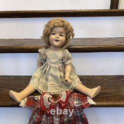 Vintage Composition Shirley Temple 22 Inch doll 2 Dresses