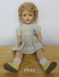Vintage Composition Strung 19 Shirley Temple Look A Like Doll