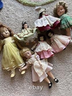 Vintage Doll Lot-Shirley Temple, little Women & Madame Alexander- In Need Of TLC