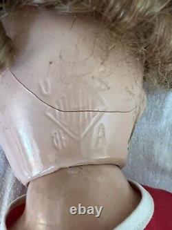 Vintage IDEAL 22 Doll Body Marked Shirley Temple, 1930's New Wig, Shoes