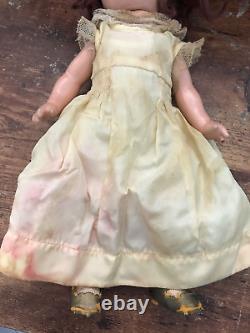 Vintage IDEAL Shirley Temple Composition Doll 13 with Dress & Shoes