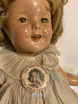 Vintage IDEAL Shirley Temple Marked Doll 1930s 16 Composition Original Outfit