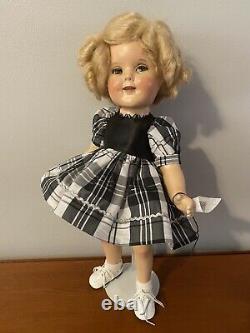 Vintage Ideal 1930's Shirley Temple Composition Doll Marked 15 inches DIMPLES