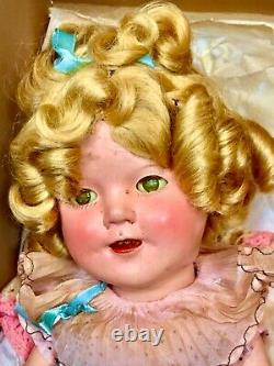 Vintage Ideal Composition Shirley Temple Doll Pink Dress Price Tag Box