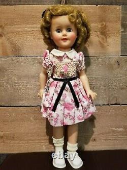 Vintage Ideal Shirley Temple 1950s MINT CONDITION 15 DOLL Pink Floral Dress