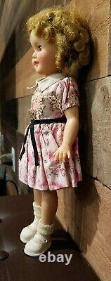 Vintage Ideal Shirley Temple 1950s MINT CONDITION 15 DOLL Pink Floral Dress