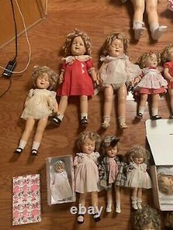 Vintage Ideal Shirley Temple Composition Doll Original Dresses, Pin, Trunk Lot