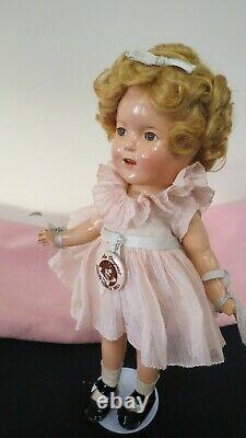 Vintage Rare Beautiful Composition 13 Shirley Temple Doll Original Dress Pin