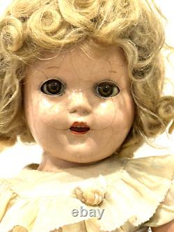 Vintage Rare Early 15 Shirley Temple Composition Sleepy Eye Doll Marked 16 USA