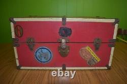 Vintage Retro Dolly Travel Trunk (no Doll) With Stickers Shirley Temple