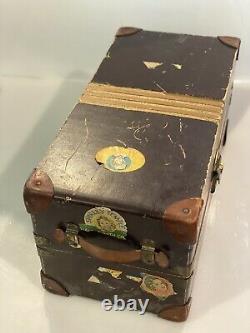 Vintage Retro Shirley Temple Original Travel Trunk (no Doll) Leather Handle