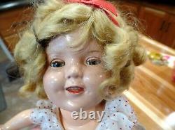 Vintage Shirley Temple 13'' Composition Doll Original Clothes Very Nice Cond