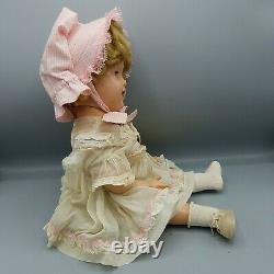 Vintage Shirley Temple 18 Ideal Composition Doll 1930's Pin Pink Bonnet