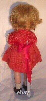 Vintage Shirley Temple Cloth And Composition Doll 18 Inches Tall With Sleep Eyes