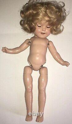 Vintage Shirley Temple Composition Ideal Doll 13 As Is/Needs TLC For Repair
