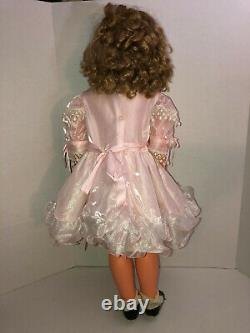 Vintage Shirley Temple Doll Frilly Pink Dress Shoes 34 Tall