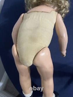 Vintage Shirley Temple Doll unmarked composition and soft center body 24 tall