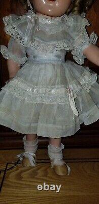 Vintage Shirley Temple Ideal 16 tall composition doll fabulous early dress