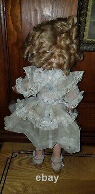 Vintage Shirley Temple Ideal 16 tall composition doll fabulous early dress