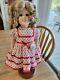 Vintage Shirley Temple Stand Up And Cheer Porcelain Doll 17 Inch With Stand