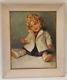 Vintage Shirley Temple Doll Oil Painting Signed Audrey Forfar Shippam Explorer