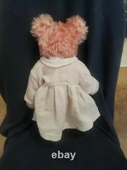 Vintage Steiff 16 Mohair Teddy Rose Bear with Vintage Clothing