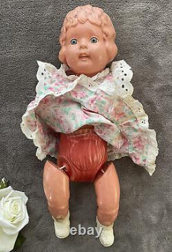 Vtg Celluloid Doll 18 Japan Antique Speakers 1930- 40s Baby Smile Teeth Read