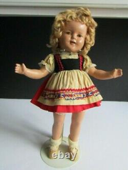 Vtg Ideal Shirley Temple Doll Composition wearing the rare HEIDI Dress 15