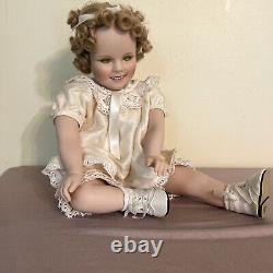 Vtg? Porcelain Little Miss Shirley Temple creepy Green Glass Eyes Doll