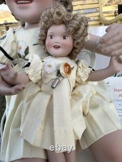 Vtg Shirley Temple and Her Doll Yellow Dress Porcelain Danbury Mint 99 Box