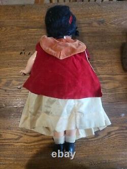 WOW! 1938 Ideal Composition 22 Snow White Doll with Flirty Eyes Shirley Temple